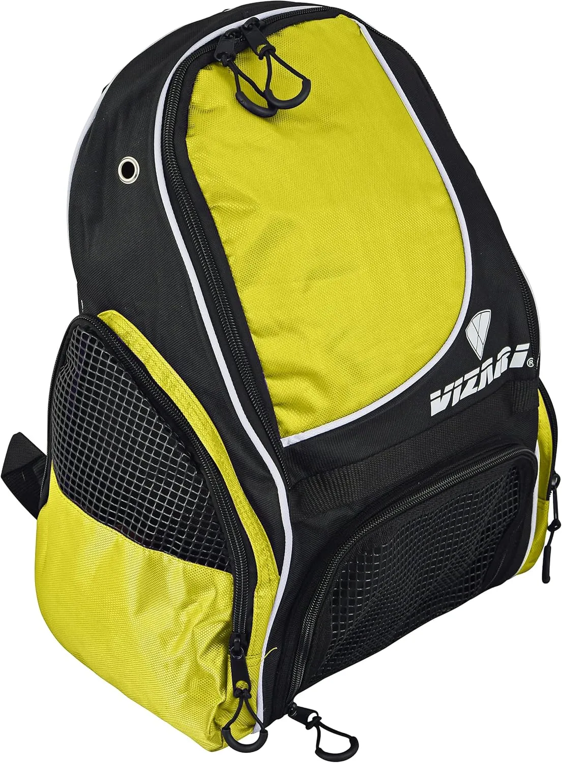 Vizari Solano Soccer Backpack With Ball Compartment and Vented Ball Pocket and Mesh Side Cargo Pockets for Adults and Teens