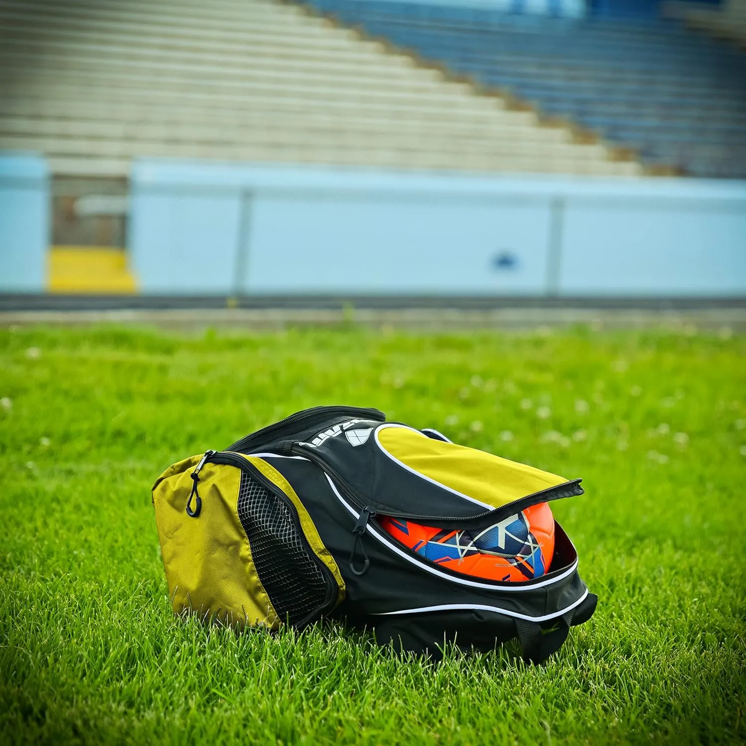 Vizari Solano Soccer Backpack With Ball Compartment and Vented Ball Pocket and Mesh Side Cargo Pockets for Adults and Teens