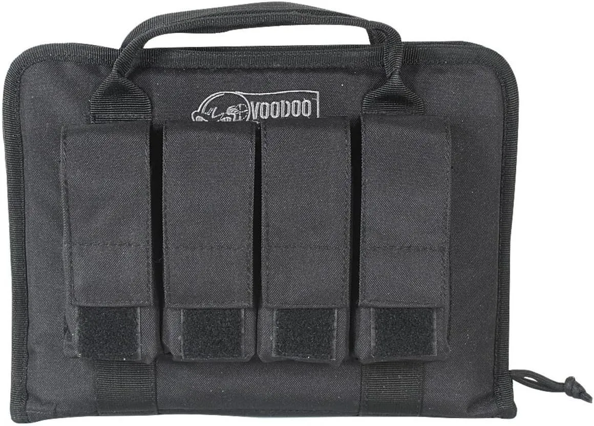 VooDoo Tactical 25-0017001000 Pistol Case with Mag Pouches, Black, One Size