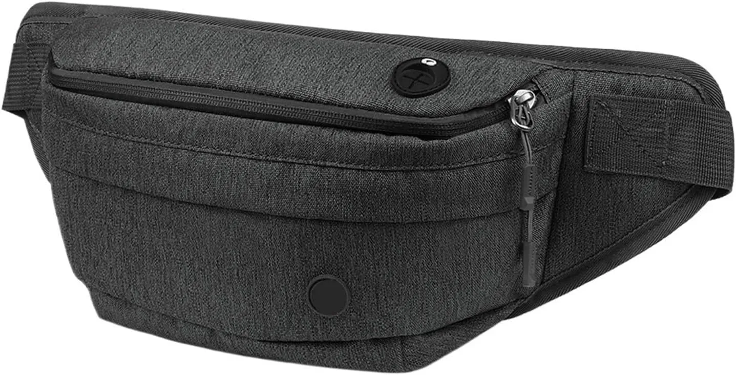 Waist Bag Men Women resist Large Hiking Belt Bags Shoulder Crossbody Running Walking(Black)