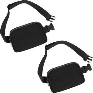 Waist Belt Bag Fashion Fanny Women and Men Gift Waist Pack With Adjustable Strap For Travel Running Hiking Walking Black black