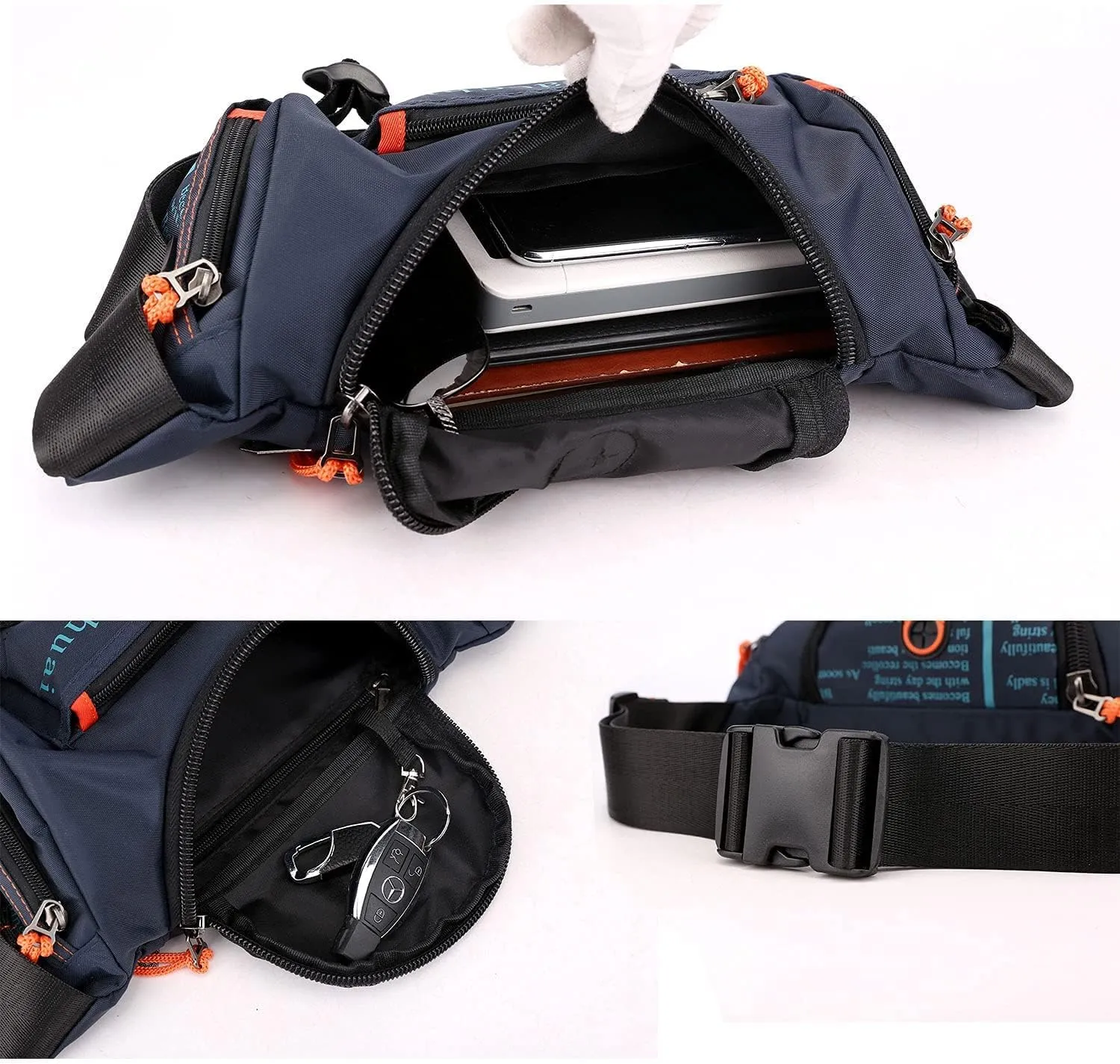 Waterproof Fanny Pack Crossbody Outdoor Waist Bag Pouch With Adjustable Strap Travel Hip Bag For Men Mountaineering,Hiking,Traveling, Camping, Cycling,Running (Dark green)