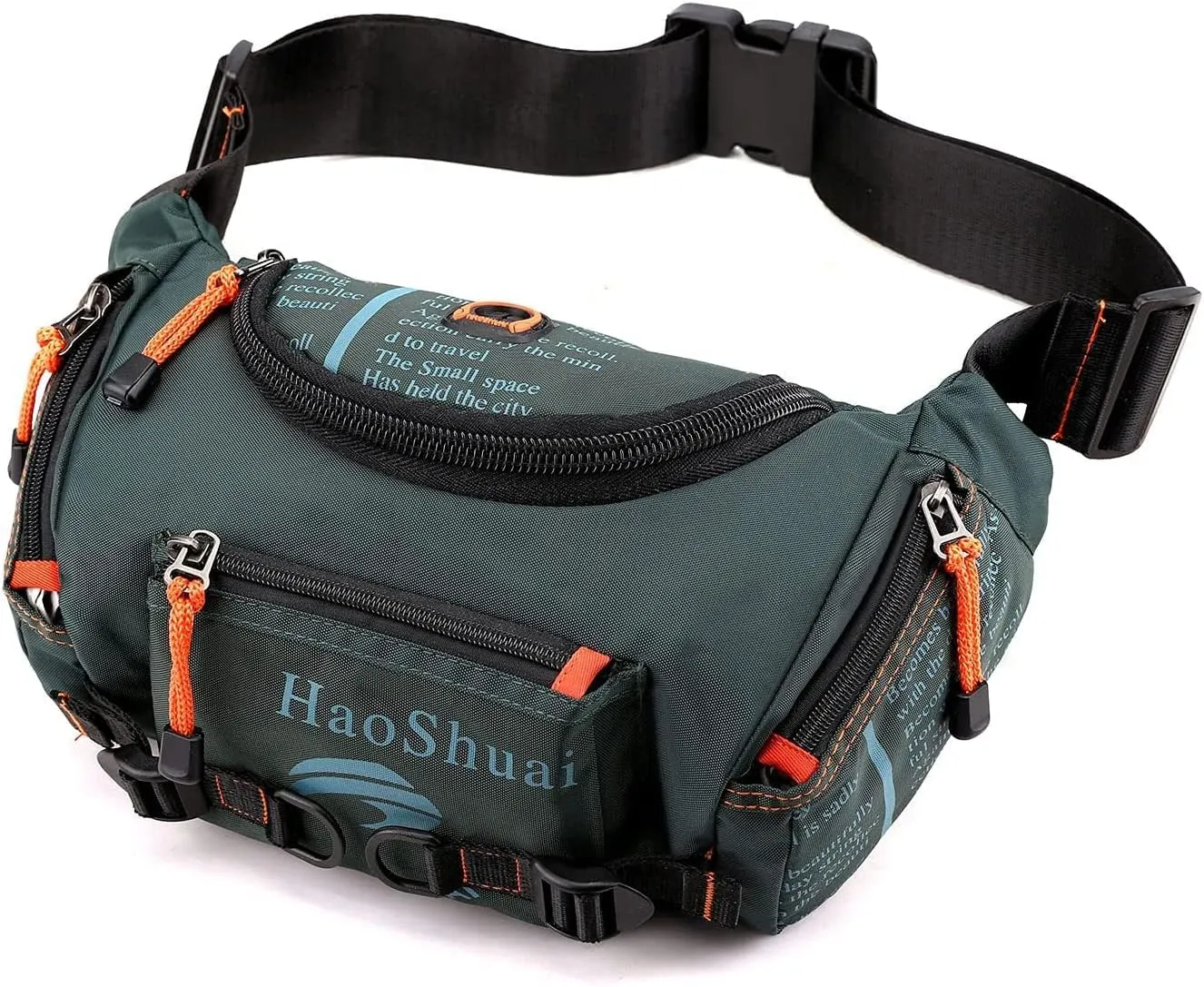 Waterproof Fanny Pack Crossbody Outdoor Waist Bag Pouch With Adjustable Strap Travel Hip Bag For Men Mountaineering,Hiking,Traveling, Camping, Cycling,Running (Dark green)