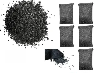 Wave Point 5 lbs Premium Granulated Activated Carbon Charcoal with 5 Filter Media Bags (Free) for Aquarium Fish Tanks Koi Pond Canister Filter Reef Filters and Perfect for eliminating cat litter smell