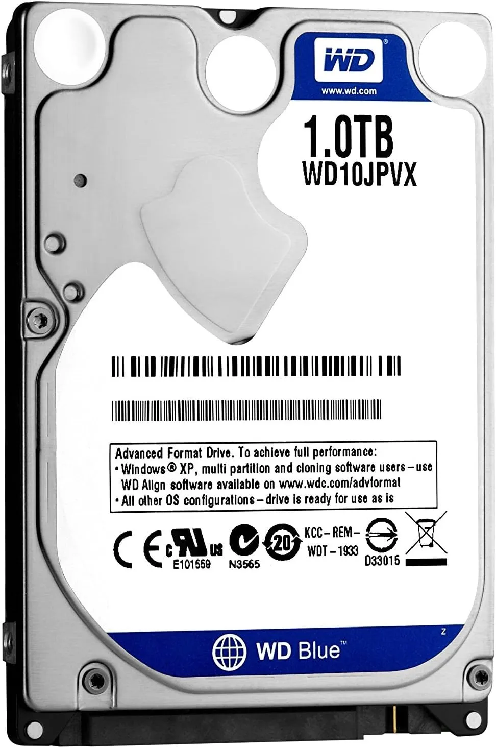 WD Blue 1TB Laptop 7mm Hard Drive- 2.5 Inch, SATA 6Gb/s, 5400 RPM, 8MB Cache WD10JPVX (OpenBox)