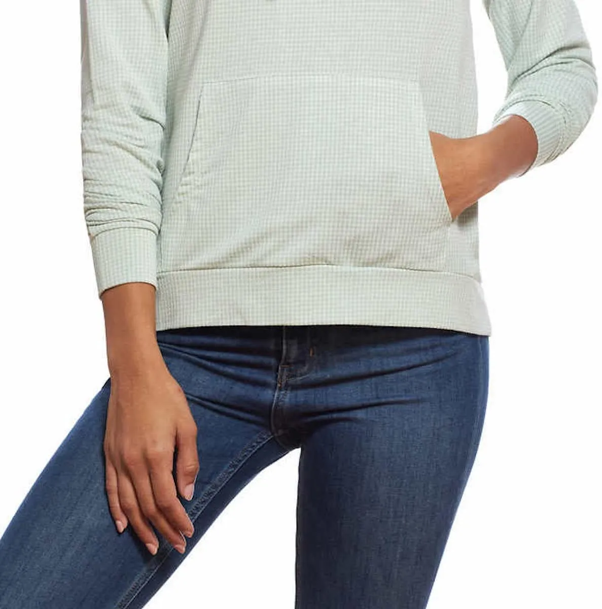 Weatherproof Vintage Women's Gingham Hoodie Long Sleeve Shirt