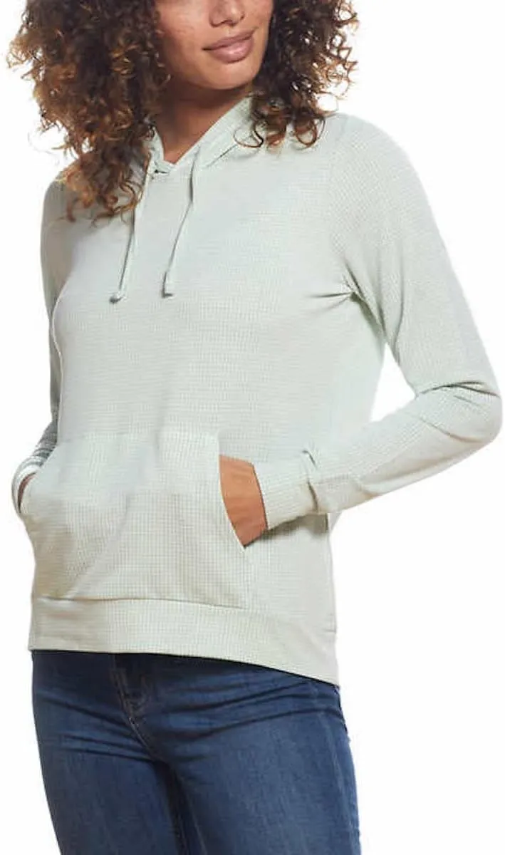 Weatherproof Vintage Women's Gingham Hoodie Long Sleeve Shirt