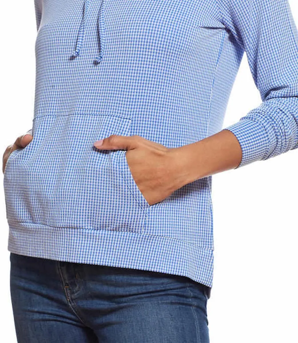Weatherproof Vintage Women's Gingham Hoodie Long Sleeve Shirt