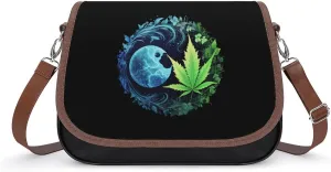Weed Women's Crossbody Bag PU Leather Satchel Shoulder Purses Messenger Bag