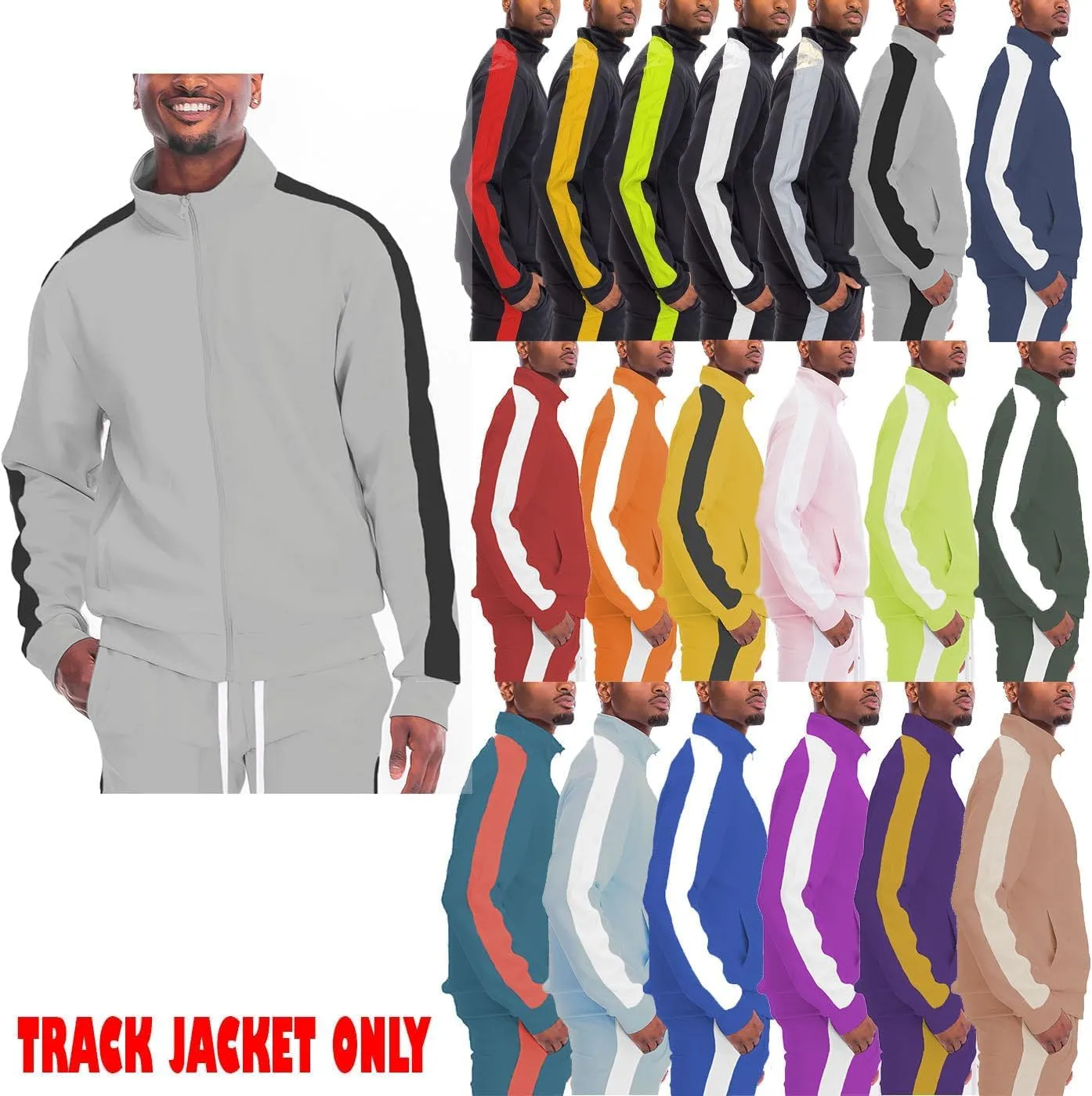WEIV GEAR Men’s Track Pants – Classic Slim Fit Side Stripe Drawstring Waist Ankle Zipper Active Workout Joggers Sweatpants