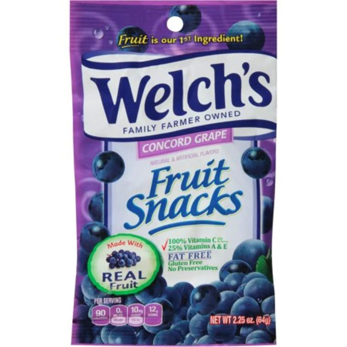 Welch's Fruit Snacks, Strawberry, Gluten Free, Bulk Pack, 2.25 oz Individual Single Serve Bags (Pack of 48)