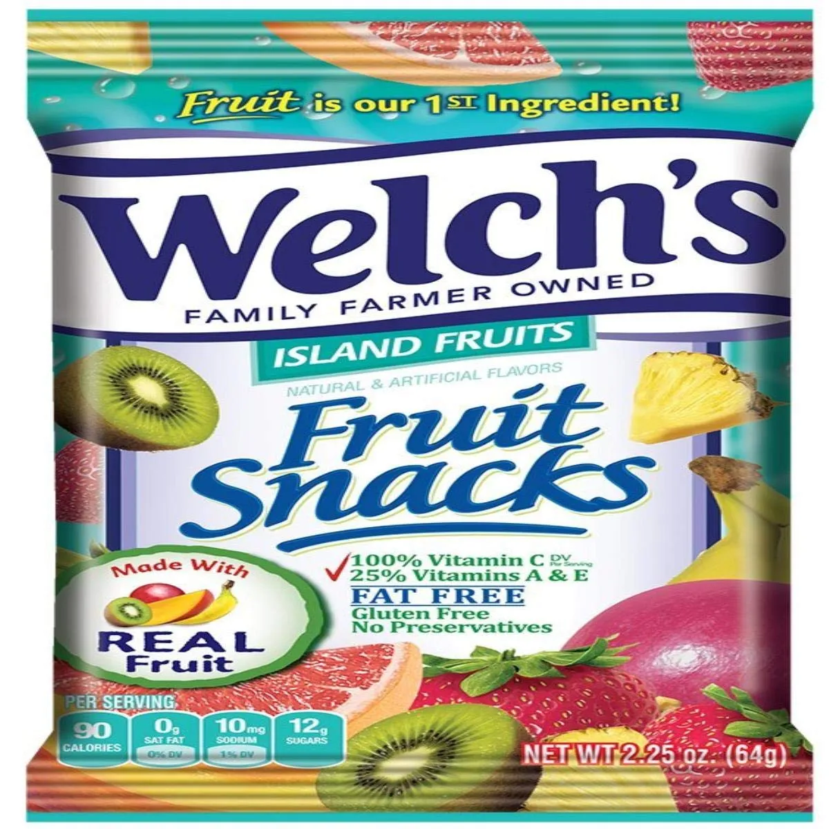 Welch's Fruit Snacks, Strawberry, Gluten Free, Bulk Pack, 2.25 oz Individual Single Serve Bags (Pack of 48)