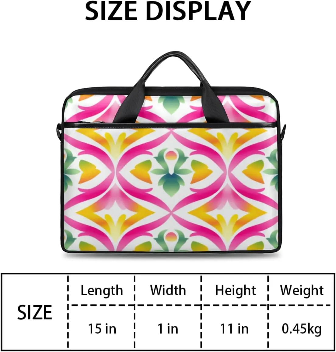 White Town Laptop Bag for Men Women 13-15 Inch Case Bags Sleeve Shoulder with Anti Slip Removable The Pad Straps