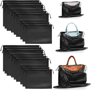 Woanger 18 Pack Satin Dust Bags for Handbags Silk Dust Cover Bag 3 Size Storage pouches for Handbag Drawstring Storage Pouch