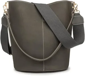 Women Bucket Bags Wide Strap Women Shoulder Bags Luxury Leather Crossbody Bag For Women(G)