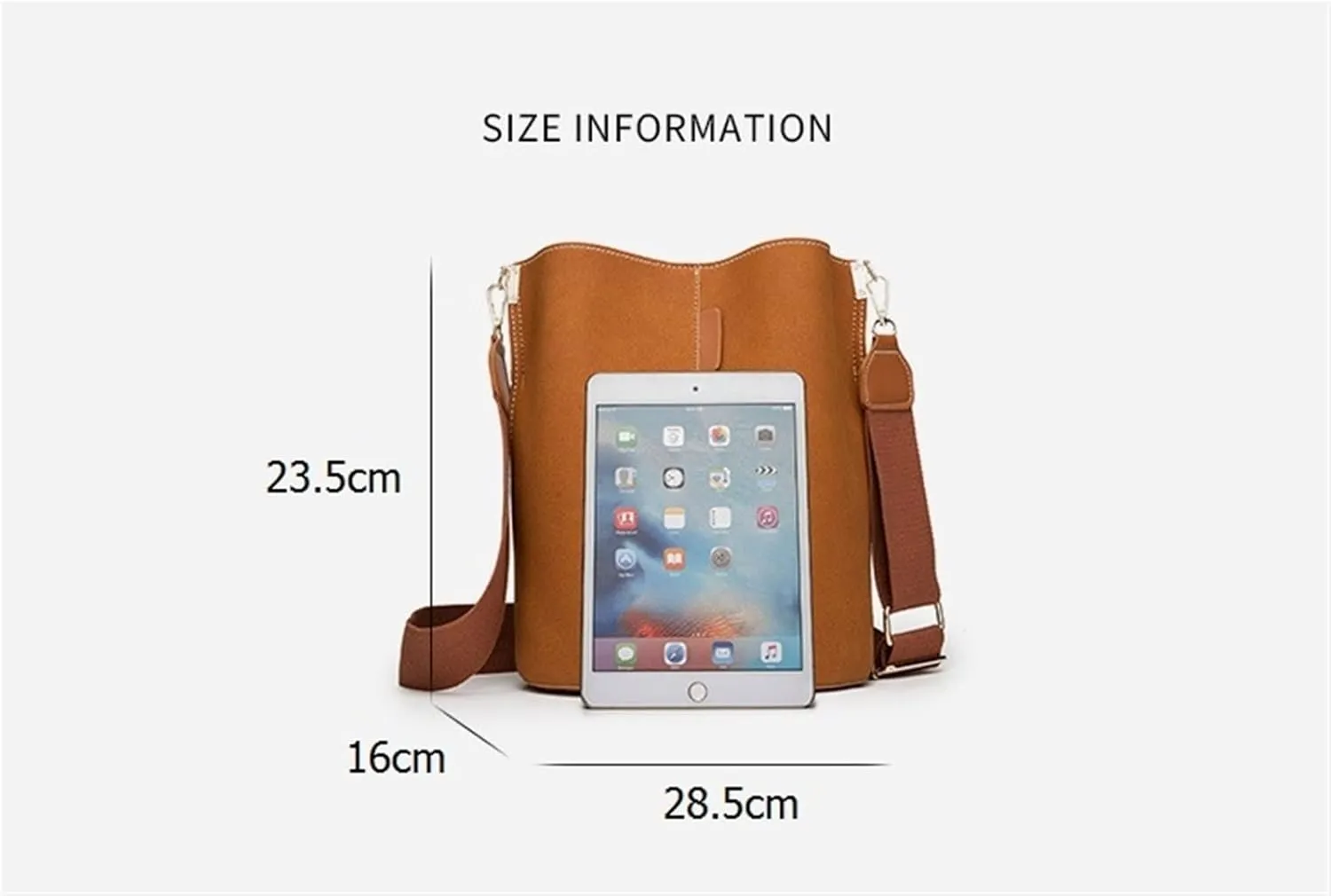 Women Bucket Bags Wide Strap Women Shoulder Bags Luxury Leather Crossbody Bag For Women(G)