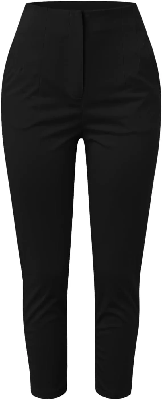 Women Cotton Linen Summer Printed Pant Trousers Elastic Waist Straight Plus Size Trousers Office