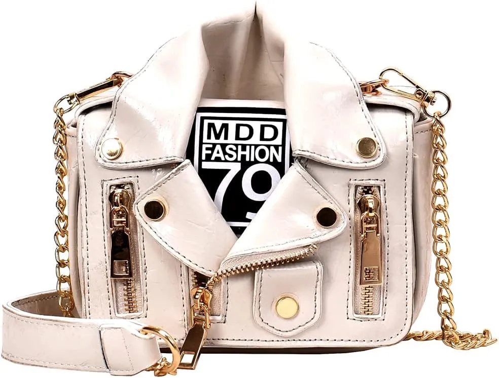 Women Crossbody Bags Chain Shoulder Jacket Bags Motorcycle Messenger Bag Leather Handbags for Girls Purse