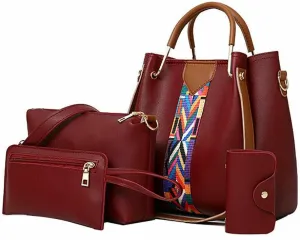 Women Fashion Handbags Lady Leather Handbag Messenger Shoulder Bags Tote Satchel 3pcs Purse Set