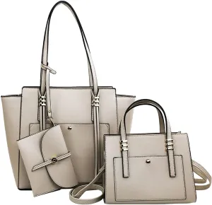 Women Fashion Handbags Tote Bag Shoulder Bags Wallet Messenger Bag for Ladies 3 Pcs Set