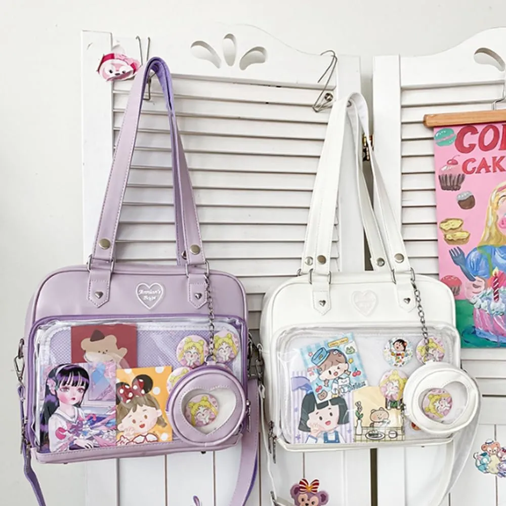 Women JK Purse Shoulder Bags Handbag Transparent Window DIY Messenger Bag Small Wallet Pendant