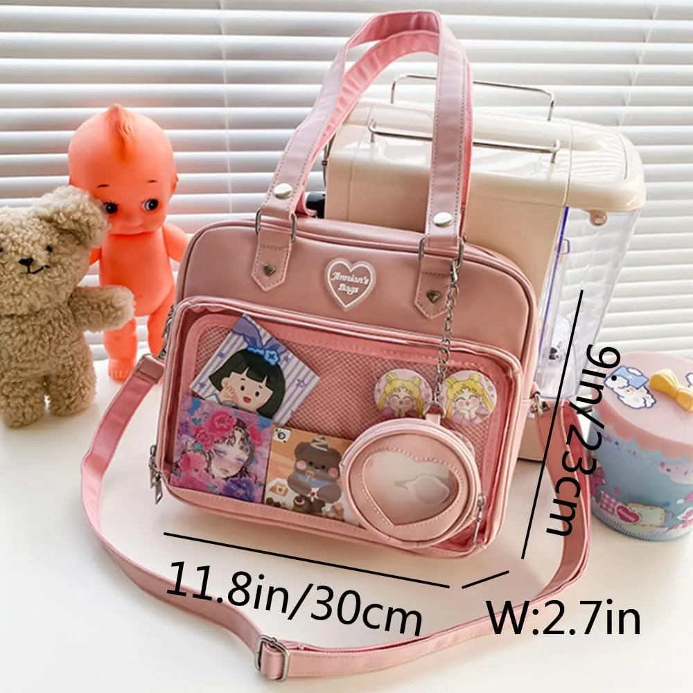 Women JK Purse Shoulder Bags Handbag Transparent Window DIY Messenger Bag Small Wallet Pendant