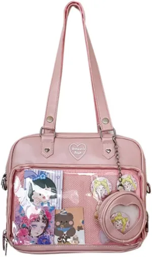 Women JK Purse Shoulder Bags Handbag Transparent Window DIY Messenger Bag Small Wallet Pendant