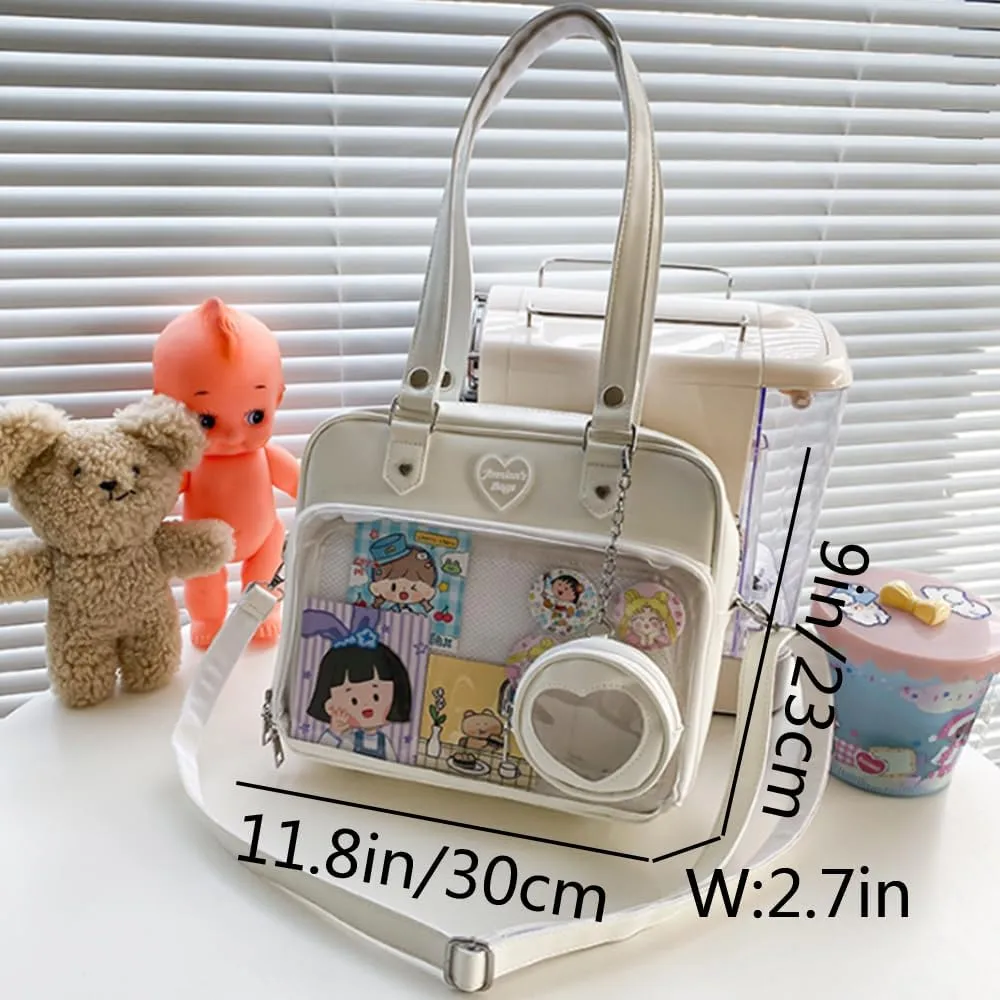 Women JK Purse Shoulder Bags Handbag Transparent Window DIY Messenger Bag Small Wallet Pendant