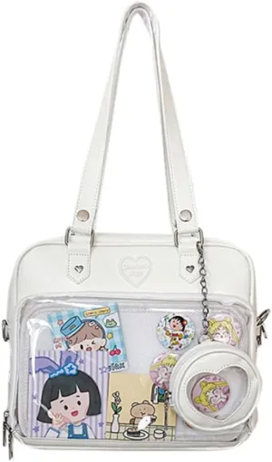 Women JK Purse Shoulder Bags Handbag Transparent Window DIY Messenger Bag Small Wallet Pendant