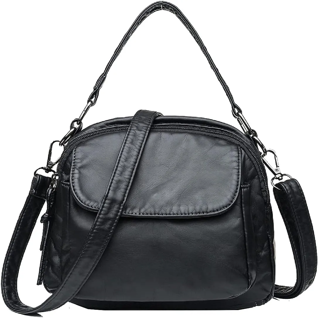 Women Shoulder Handbag Roomy Multiple Pockets Bag Ladies PU Leather Crossbody Purse Fashion Tote Top Handle Satchel