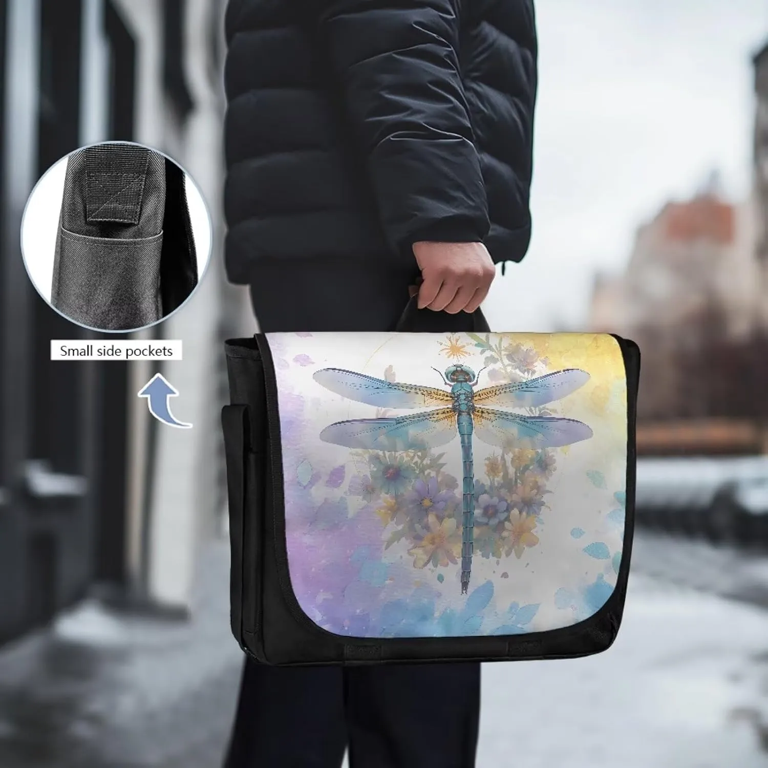 Women Vintage Flap Crossbody Bag Classic Large Messenger Bag Travel Shoulder Handbag Men Portable Laptop Satchel