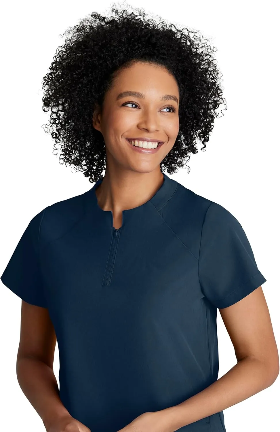 Women's 2 Pocket Banded Zip Collar Flux Scrub Top