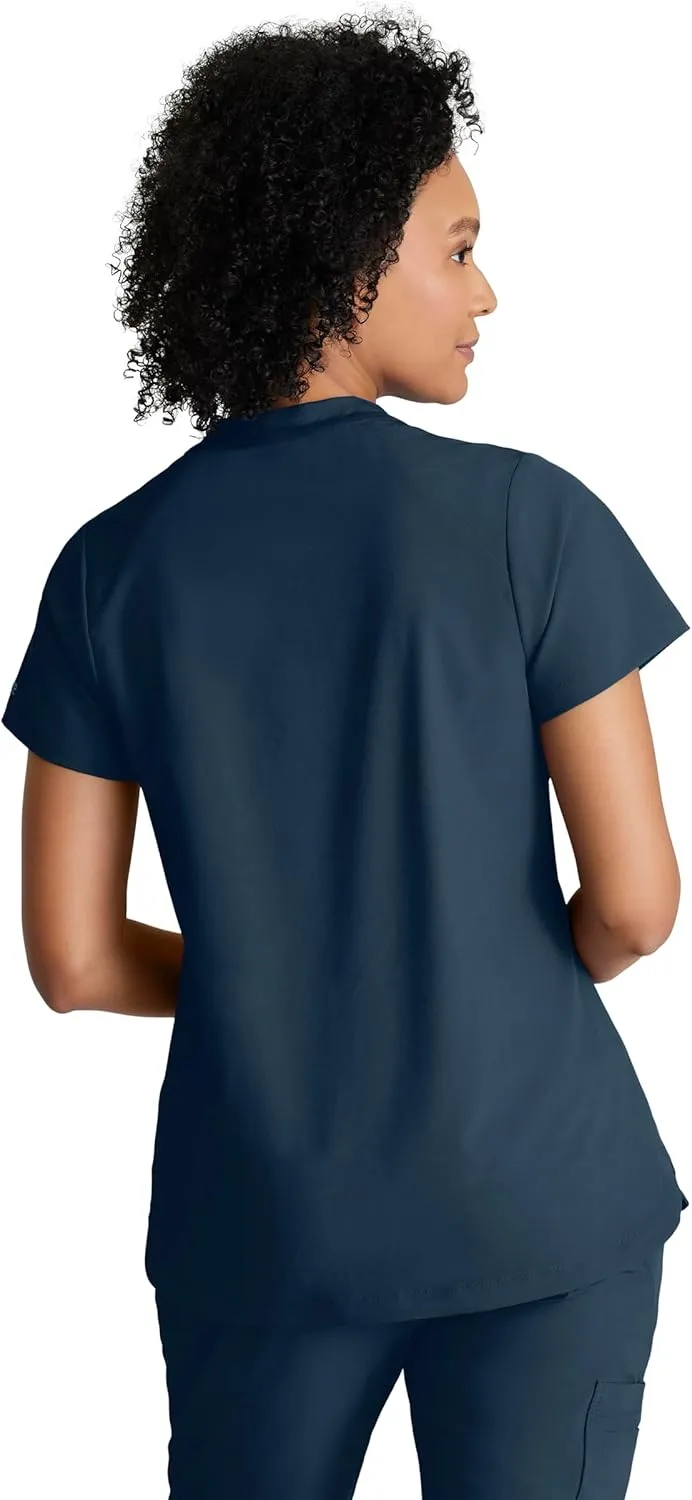 Women's 2 Pocket Banded Zip Collar Flux Scrub Top