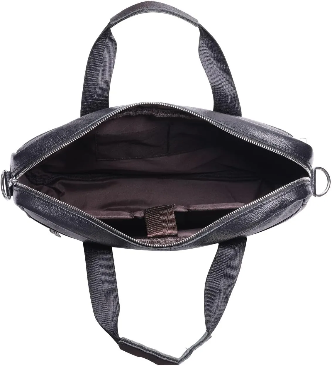 Women's Briefcase With Zipper Genuine Leather Handbag Casual Shoulder Messenger Bag Office Laptop Bag