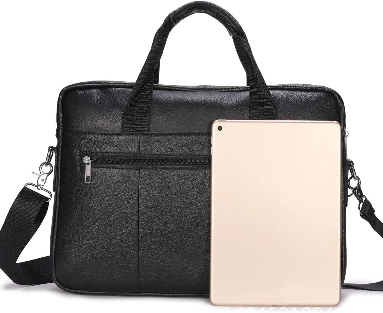 Women's Briefcase With Zipper Genuine Leather Handbag Casual Shoulder Messenger Bag Office Laptop Bag