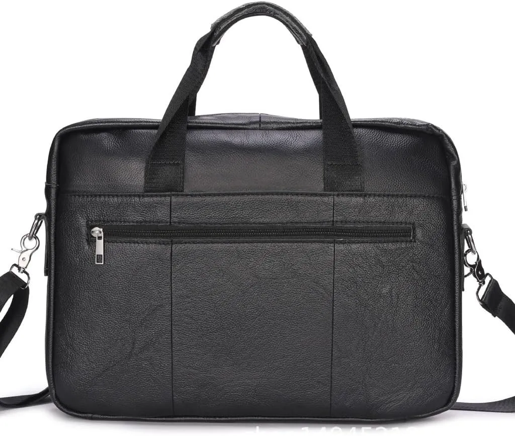Women's Briefcase With Zipper Genuine Leather Handbag Casual Shoulder Messenger Bag Office Laptop Bag