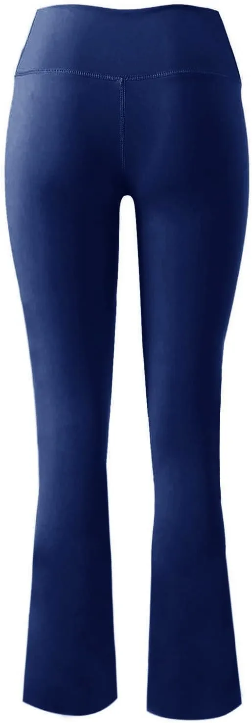 Women's Casual Comfy Bootleg Yoga Dress Pants V Crossover High Waist Flare Workout Pants Slim Stretch Solid Bootcut Leggings