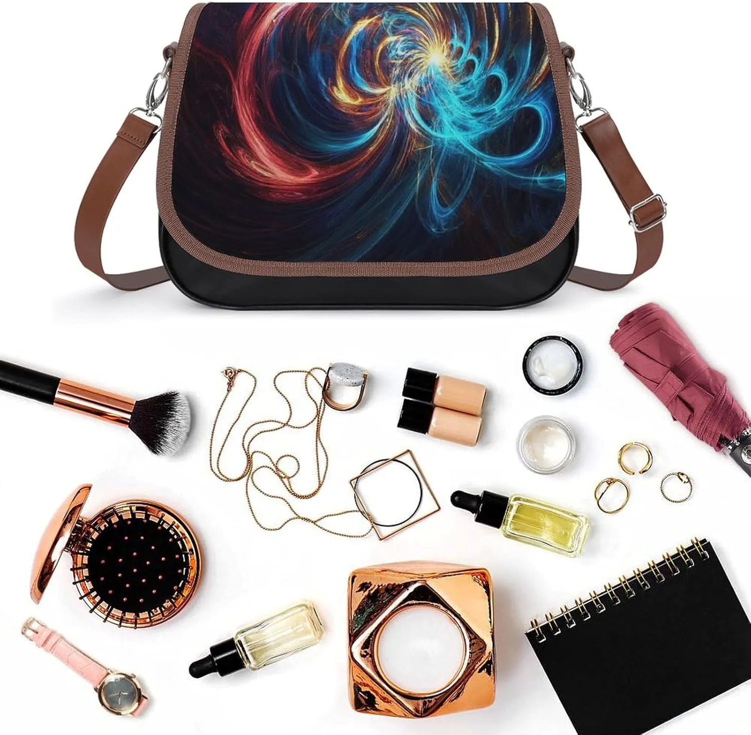Womens Casual Crossbody Bag, Small PU Leather Shoulder Bag Travel Messenger Bags