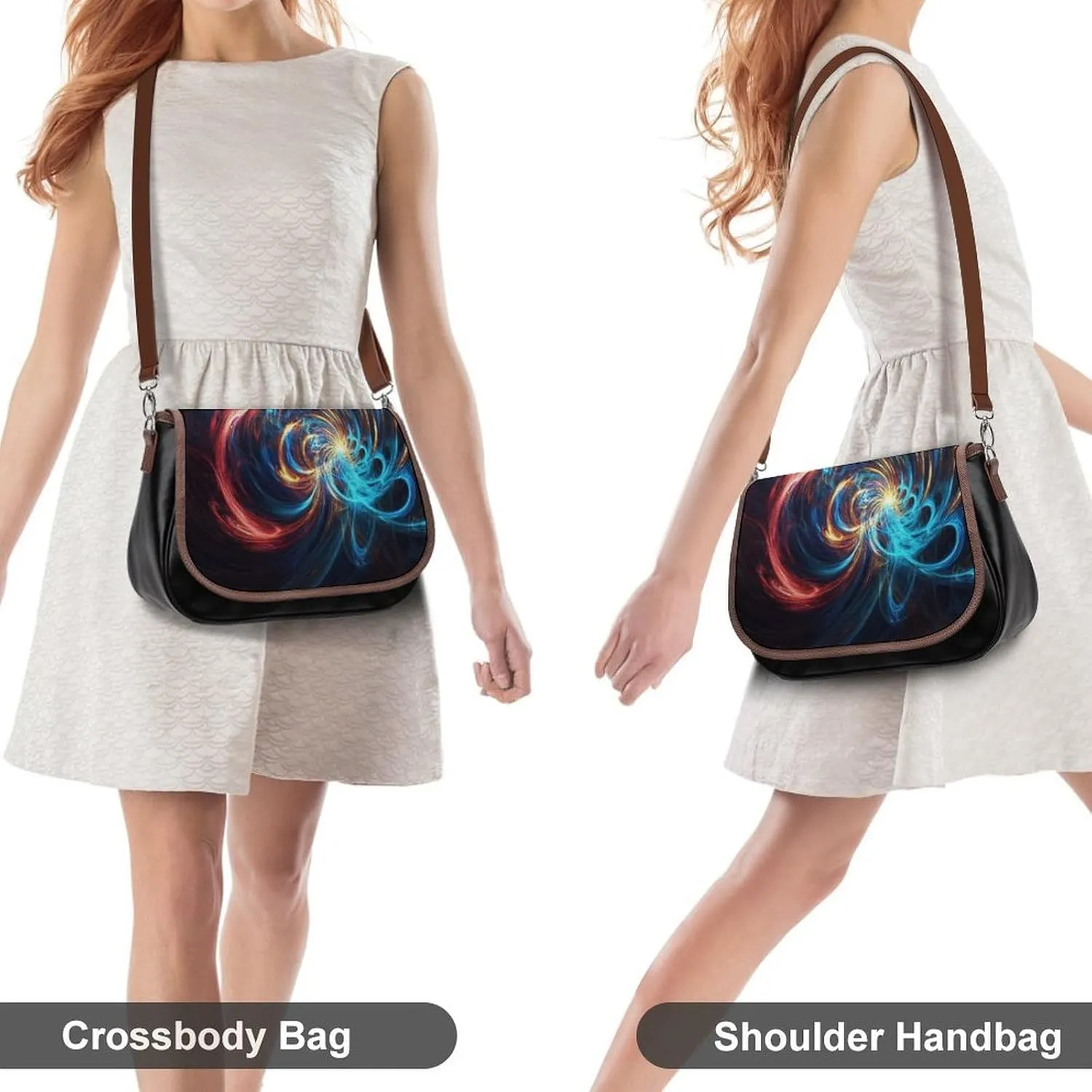 Womens Casual Crossbody Bag, Small PU Leather Shoulder Bag Travel Messenger Bags