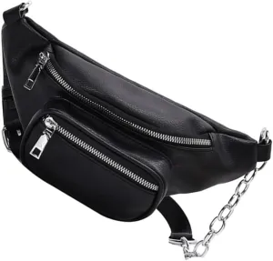 Women's Fashionable Pu Belt Bag Single Shoulder Bag Crossbody Sling Nonslip and Wear-resistant