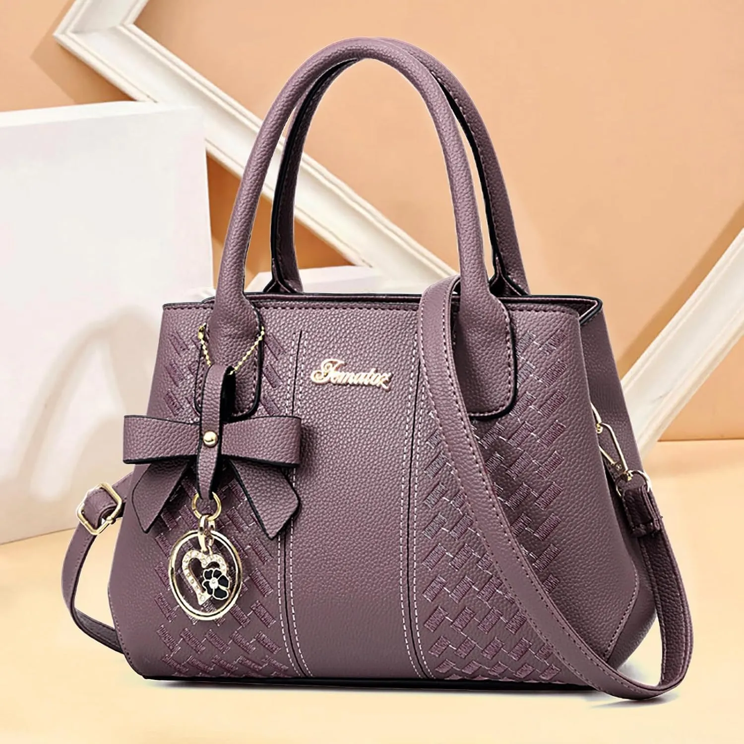 Womens Handbags PU Leather Tote Bag Purse Roomy Zipper Fashion Top Handle Satchel Crossbody Messenger Shoulder Bags