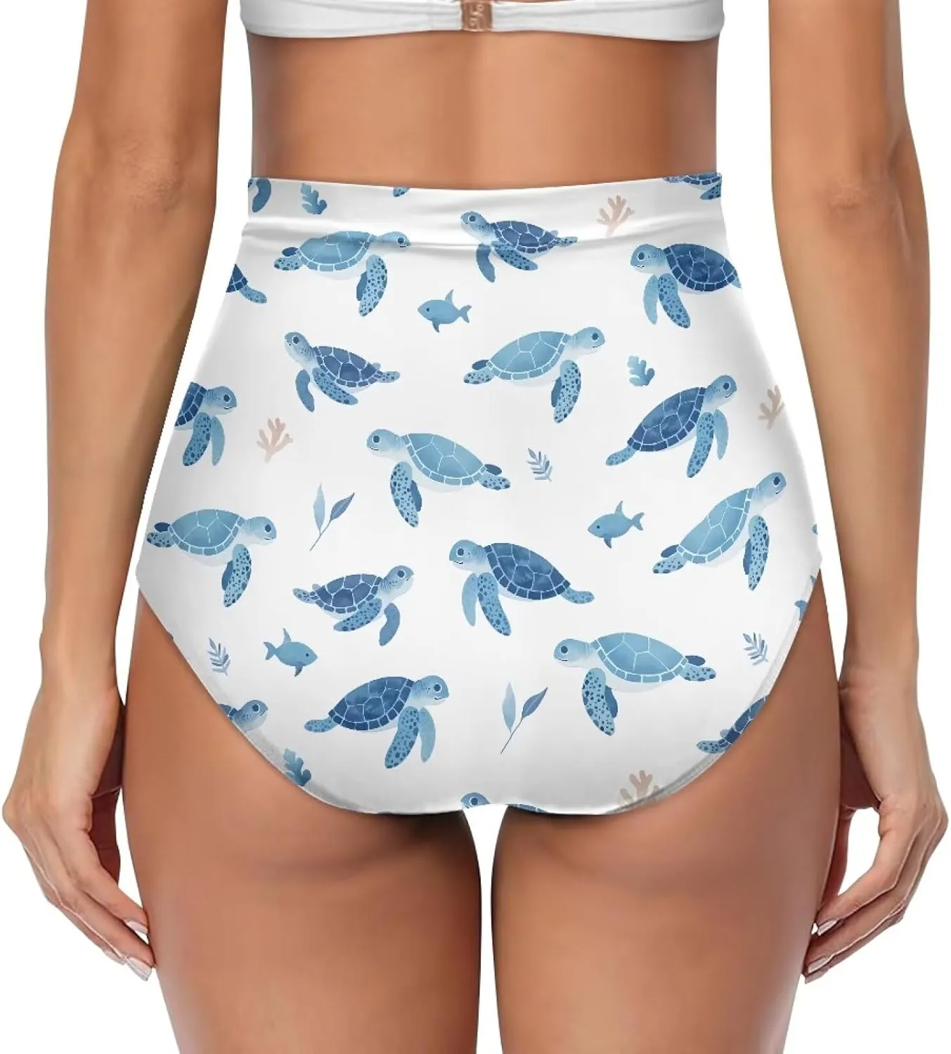 Womens High Waisted Bikini Bottom Tummy Control Bathing Suits Shorts for Women Swimsuit Tankini Bottoms Swimwear