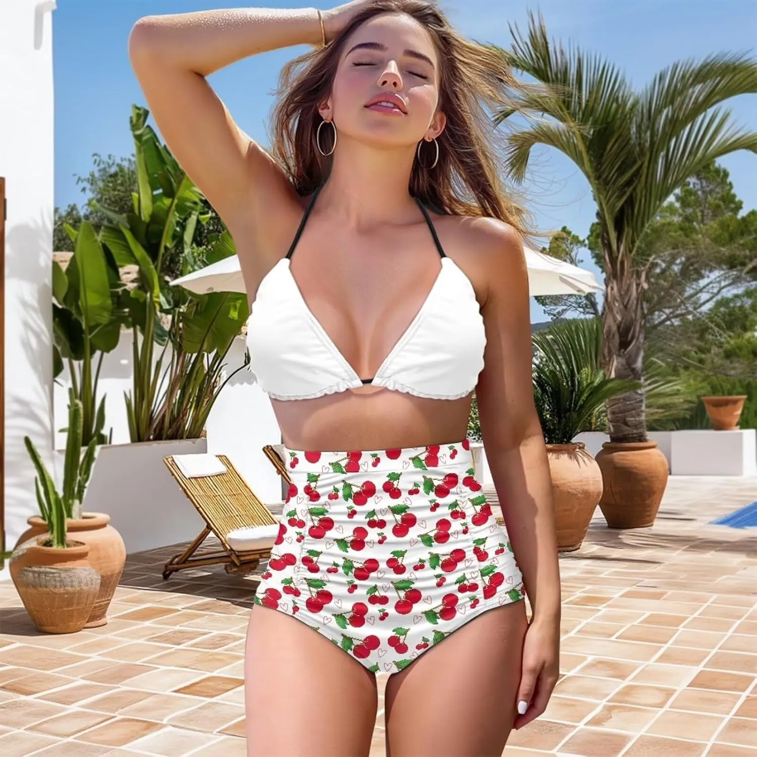 Womens High Waisted Bikini Bottom Tummy Control Bathing Suits Shorts Swimsuit Tankinis Bottoms Swimwear for Women
