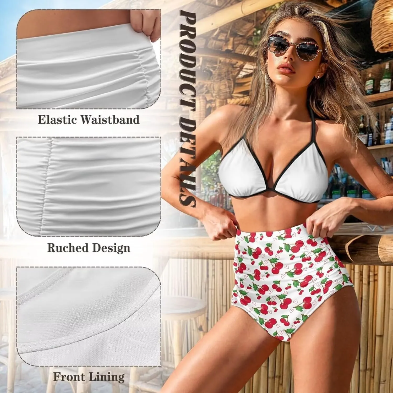 Womens High Waisted Bikini Bottom Tummy Control Bathing Suits Shorts Swimsuit Tankinis Bottoms Swimwear for Women