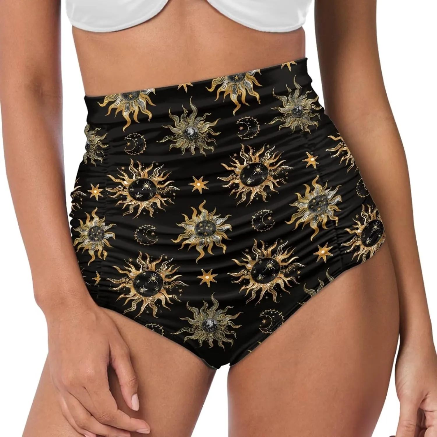 Women's High Waisted Bikinis Bottom Tummy Control Beach Bathing Suits Shorts for Women Swimsuit Bottoms Swimwear