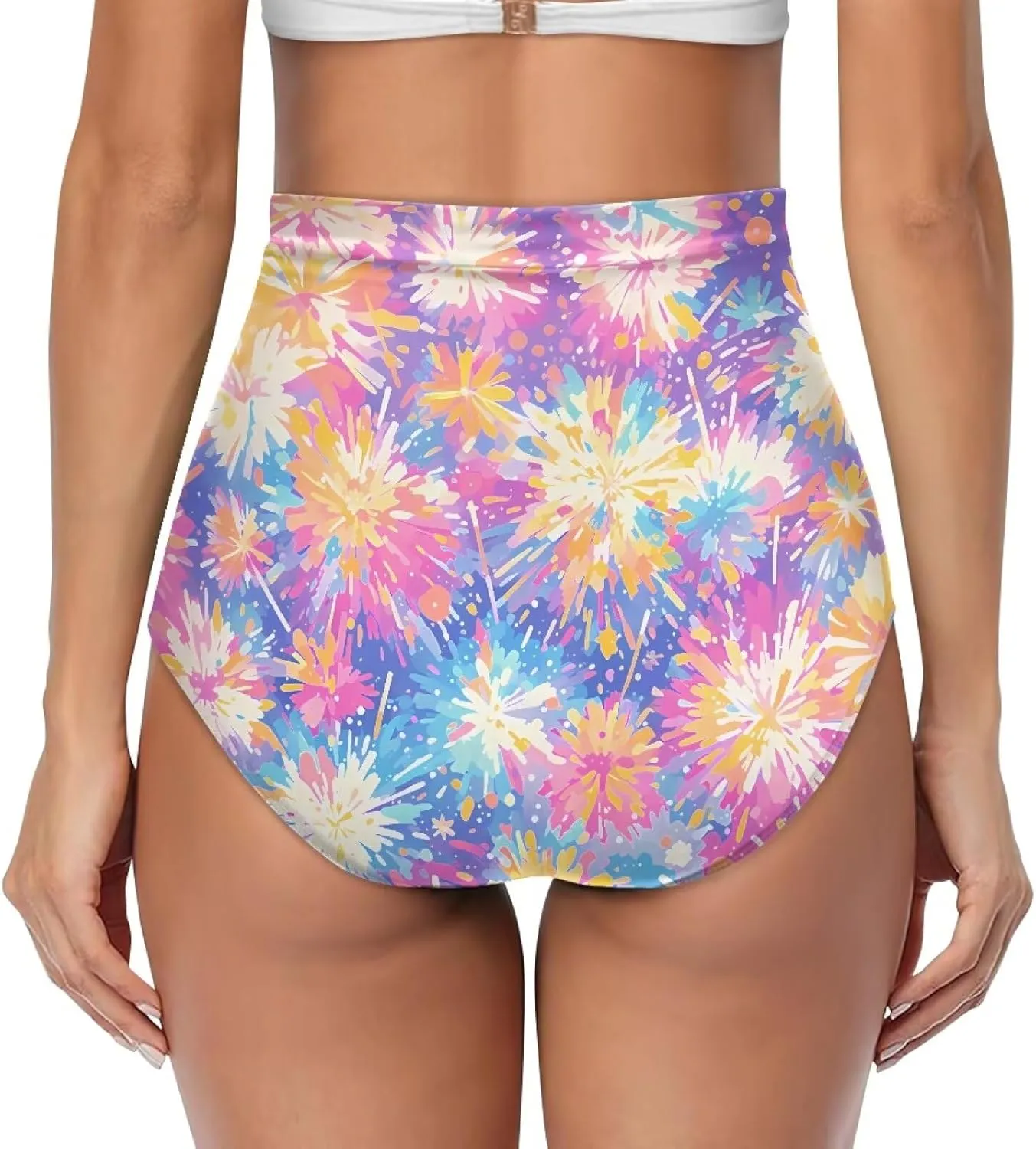 Women's High Waisted Bikinis Bottom Tummy Control Beach Bathing Suits Shorts for Women Swimsuit Bottoms Swimwear