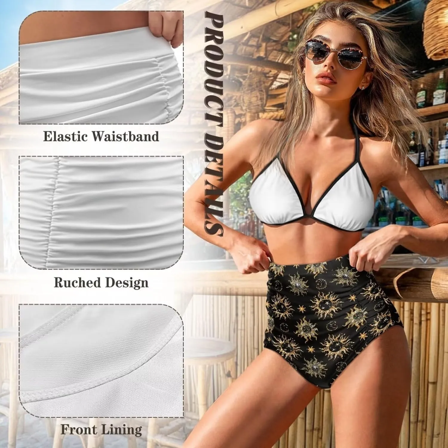 Women's High Waisted Bikinis Bottom Tummy Control Beach Bathing Suits Shorts for Women Swimsuit Bottoms Swimwear