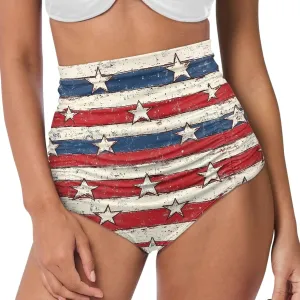 Women's High Waisted Bikinis Bottom Tummy Control Ruched Beach Bathing Suits Shorts for Women Swimsuit Bottoms