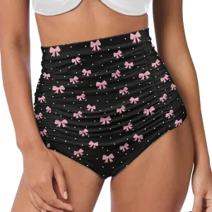 Women's High Waisted Bikinis Bottom Tummy Control Ruched Beach Bathing Suits Shorts for Women Swimsuit Bottoms