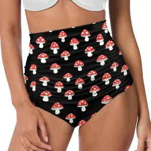 Women's High Waisted Bikinis Bottom Tummy Control Ruched Beach Bathing Suits Shorts for Women Swimsuit Bottoms